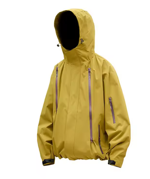 Winddichte, wasserabweisende Funktionsjacke mit Kapuze