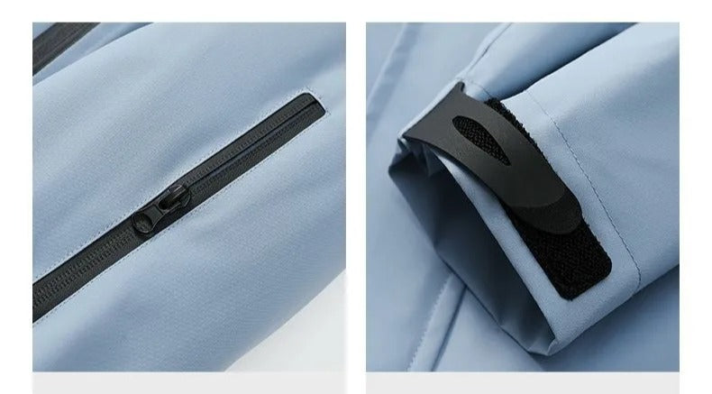 Winddichte, wasserabweisende Funktionsjacke mit Kapuze