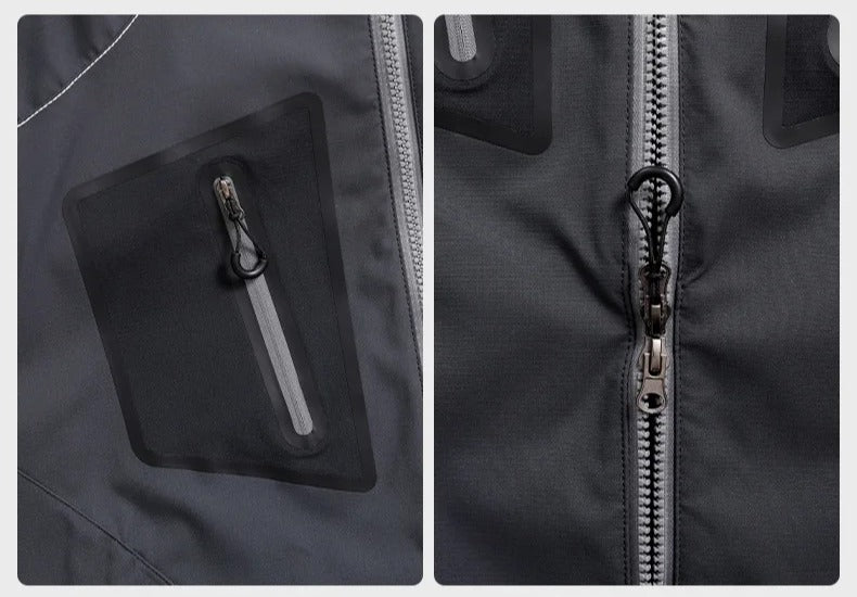 Waterproof, breathable and heat-sealed hardshell jacket