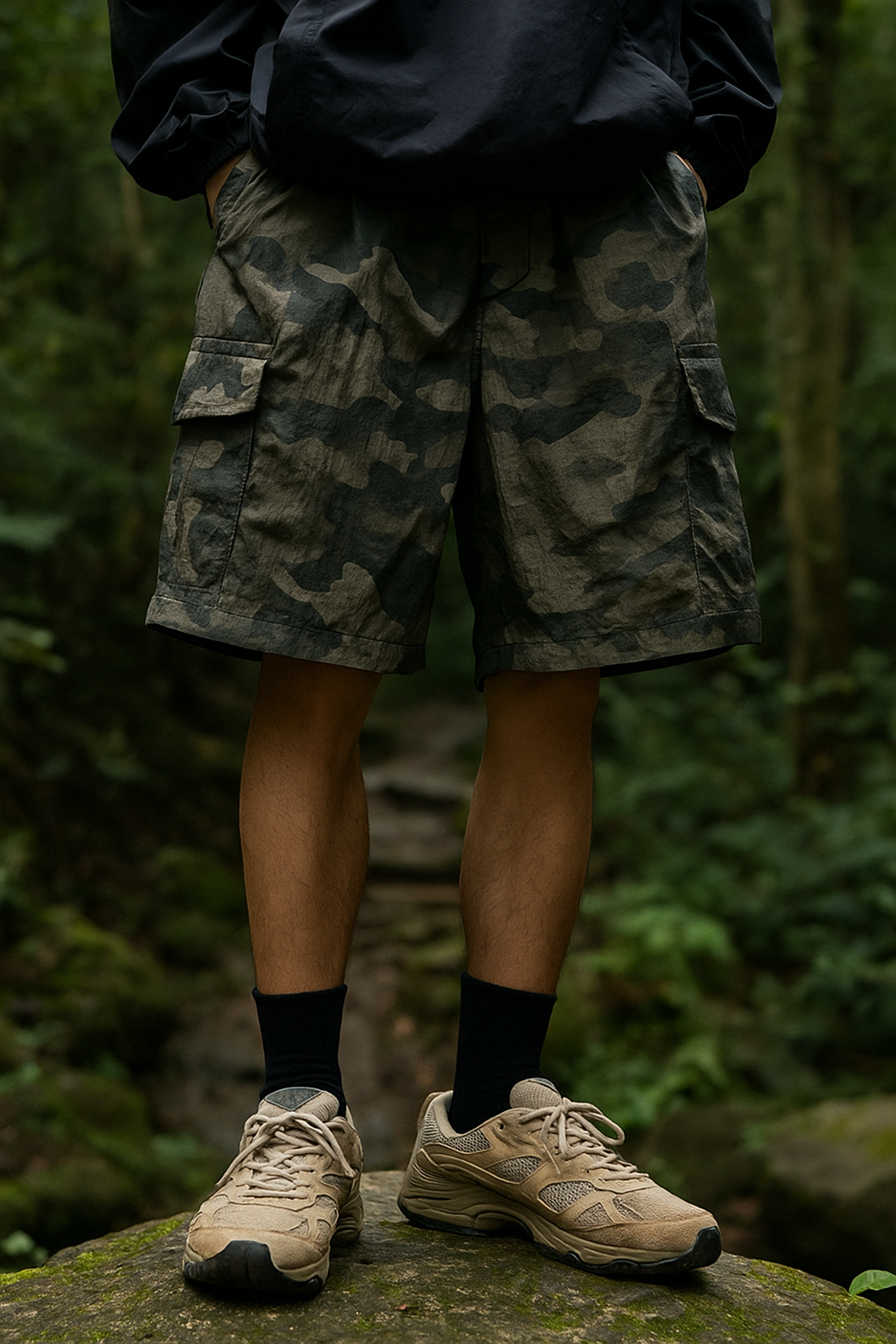 Laufshorts für Herren aus technischem Camouflage-Gewebe