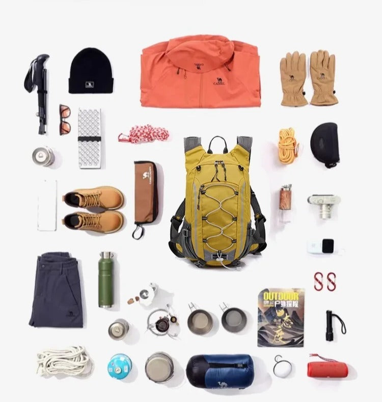 Wasserabweisender Trekkingrucksack mit vielen Taschen