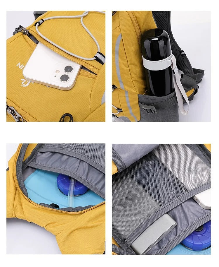 Wasserabweisender Trekkingrucksack mit vielen Taschen